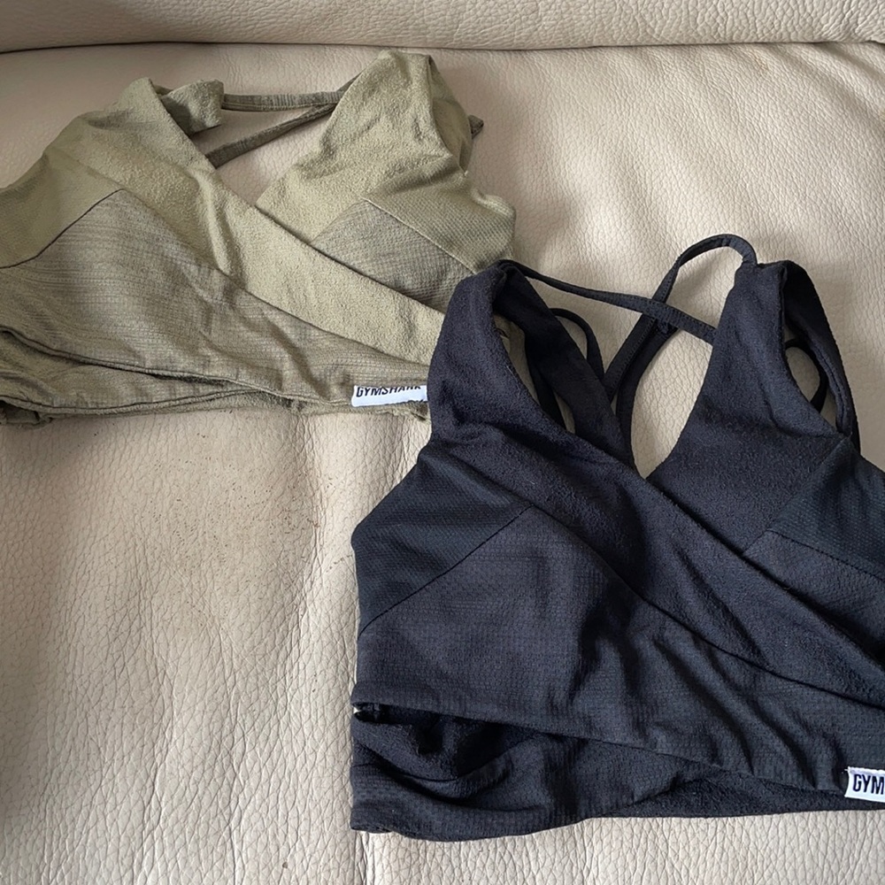 2 Gymshark tie-back sports bras size S
